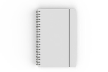 3D realistic spiral bound notepad mockup with white blank paper isolated on background. For the business presentation journal, diary, notepad, booklet, paper drawing, catalogue, publisher, ads