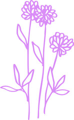 spring flower sketch element