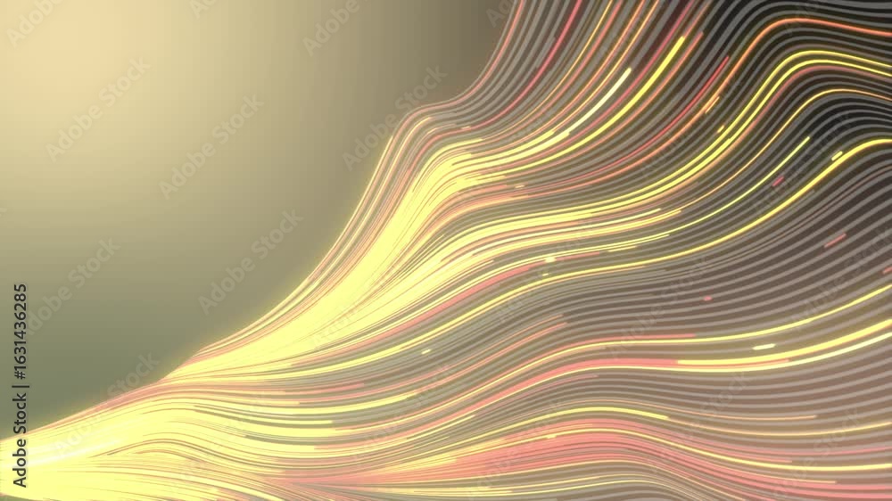Poster colourful digital data wave with dynamic lines hi-tech design dark technology background