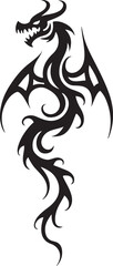Tribal Dragon Tattoo Vector Design

