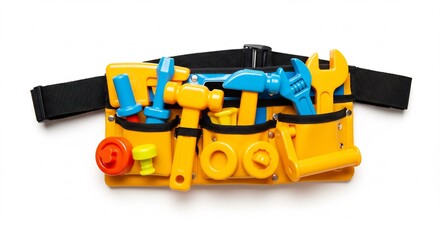 Fototapeta premium Ceinture outils jouets gaie couleurs vives photographie nette. AI Generated
