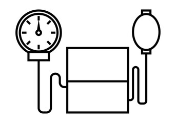 Icono negro de tensiómetro en fondo blanco