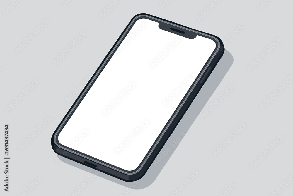 Poster mobile phone mockup with a blank white screen for design placement. smartphone template in flat lay 