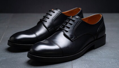 Pair of black dress shoes