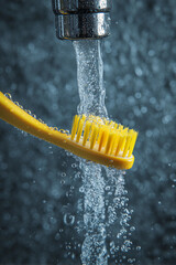 Hot water rinse for a toothbrush during a personal hygiene routine for effective oral care and healthy habits