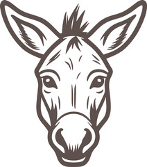 donkey face icon vector 