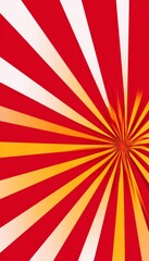 Fototapeta premium Dynamic Red Backdrop with Rays and Optical Illusions, Ideal for Festive Retro Design Elements