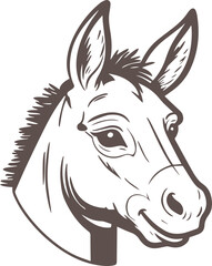donkey face icon vector 