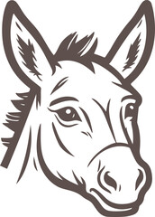 donkey face icon vector 