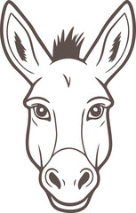 donkey face icon vector 