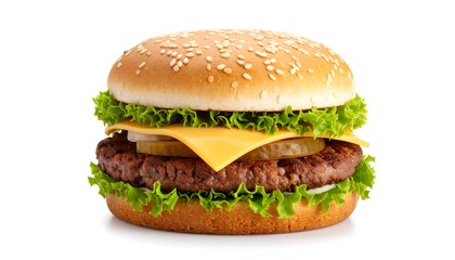 Classic cheeseburger, isolated