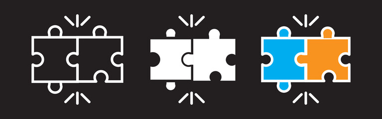 Obraz premium Compatibility icon symbol collection on white background. Thin linear compatibility, connection, cooperation outline icon isolated on white background. Line vector compatibility 
