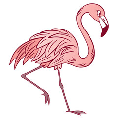 Fototapeta premium pink flamingo on white background