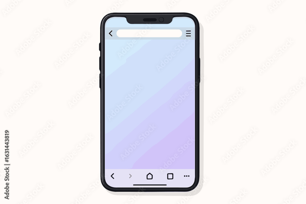 Poster smartphone web browser mockup for website or app ui design. vector mobile phone with blank screen. c