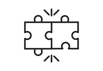 Compatibility icon symbol collection on white background. Thin linear compatibility, connection, cooperation outline icon isolated on white background. Line vector compatibility 