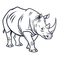 Rhino isolated vector on a white background 