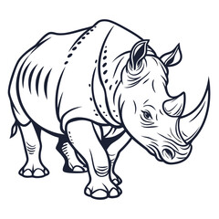 Obraz premium Rhino vector on a white background 