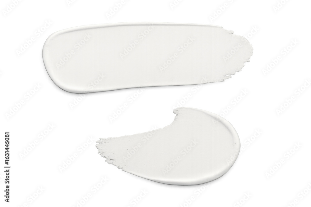 Aufkleber white paint brush strokes intersecting, creating dynamic artistic composition against transparent ba