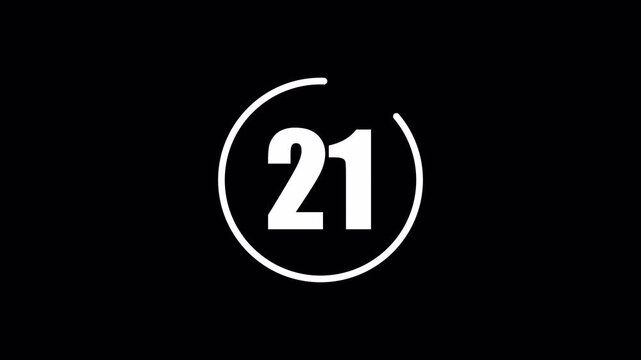 Bold White Numeral 26 Inside a Circular Frame. Modern Typographic Symbol on a Plain Black Backdrop.