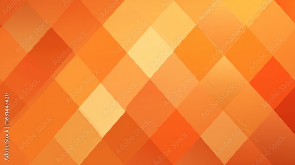 Poster abstract geometric pattern of orange and yellow diamond shapes, creating a gradient effect and textu