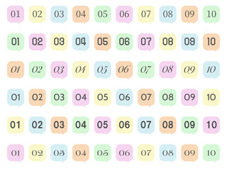 角丸ふきだし番号セット