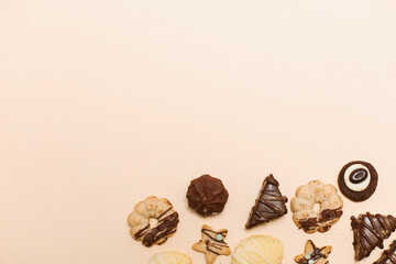 cookies on a plain background, Christmas cookies
