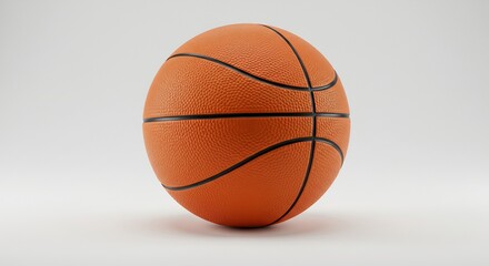 Fototapeta premium Ballon basket orange vif eclairage doux studio photographie nette. AI Generated