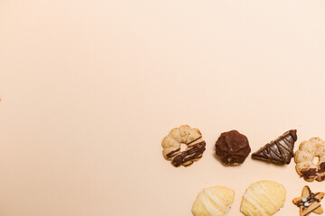 cookies on a plain background, Christmas cookies