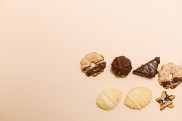 cookies on a plain background, Christmas cookies
