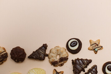 cookies on a plain background, Christmas cookies