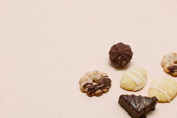 cookies on a plain background, Christmas cookies