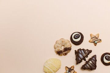 cookies on a plain background, Christmas cookies