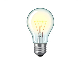 Glowing Incandescent Light Bulb