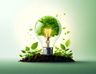 Green Energy: Tree in a Lightbulb