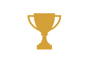 Golden trophy cup silhouette, flat vector design, clean modern victory symbol, Illustrator vector.