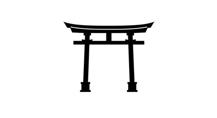  A black torii gate symbol, vector illustrator.