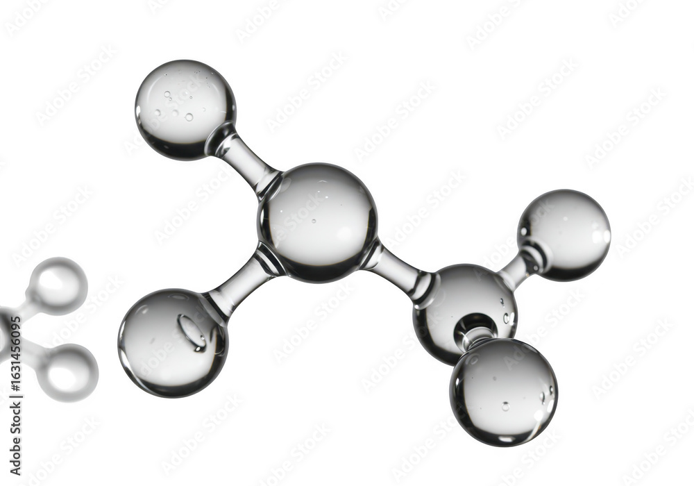 Poster clear molecule structure isolated on transparent background