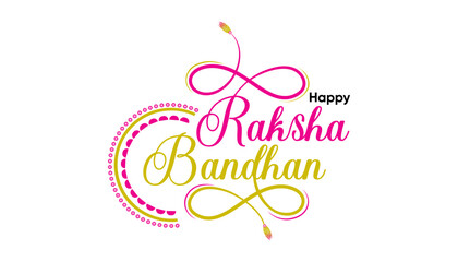 Raksha Bandhan or Rakhi Festival logo or typography unit design for advertising or social media promotion.