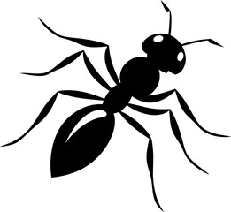 Fire Ant Minimalist Silhouette Vector Black and White