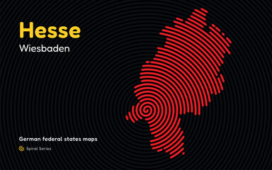 Hesse Spiral Pattern Map with Wiesbaden Capital
