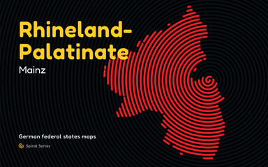 Rhineland-Palatinate Spiral Pattern Map with Mainz Capital