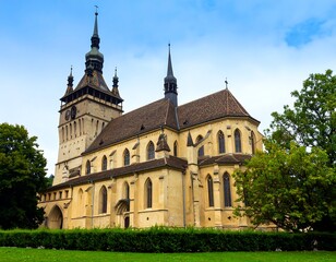 Obraz premium Historic church with tall towers (1)