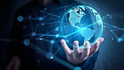 Fototapeta premium Global network technology connecting the world