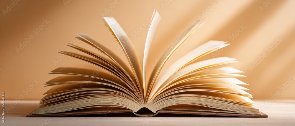 Aufkleber the open book displaying its elegant pages and inviting light.