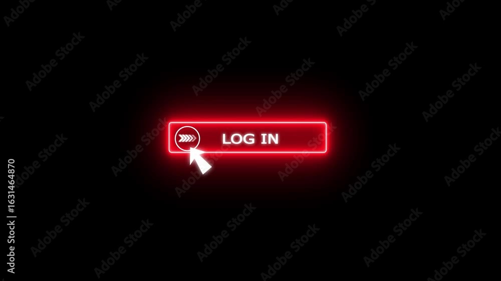 Fototapete glowing neon green color white text cursor animation. design is login button vector sign, symbol, po