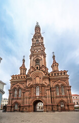 Bell tower of the Epiphany Cathedral in Kazan, Russia