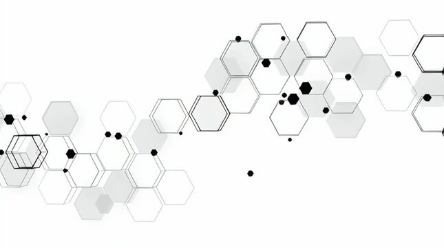 Abstract background featuring a network of interconnected hexagons and small black dots design