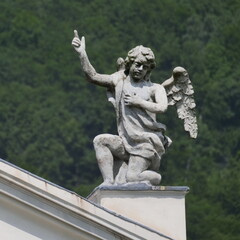 Obraz premium Angel statue on Ama church, Bergamo, Italy