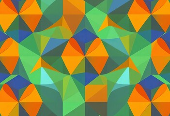 Obraz premium Abstract geometric shapes, vibrant color palette, seamless pattern, triangles, gradient