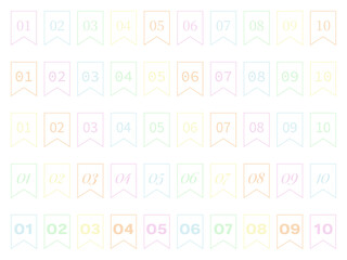 リボン番号ふちどりセット